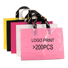 30*40 Logo Print Plastic promotional with handle Shopping Bag